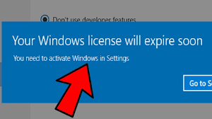 Your Windows license will expire soon